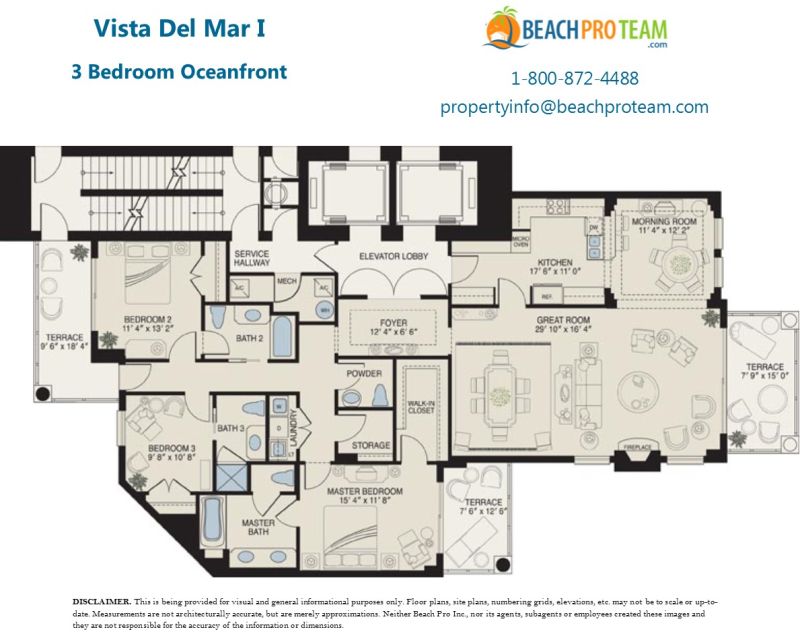 Grande Dunes - Vista Del Mar Arenzano Floor Plan - 3 Bedroom Oceanfront